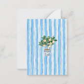 水エレガント色メイン絞りブライダルシャワー ノートカード (裏面)