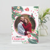 水エレガント色メリークリスマスカップルの写真 シーズンカード (スタンド正面)