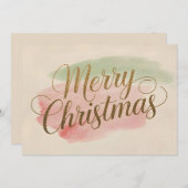 水エレガント色メリークリスマスカード シーズンカード (正面/裏面)