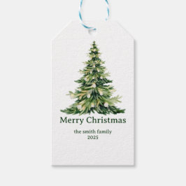 水エレガント色メリークリスマスツリー非写真 ギフトタグ