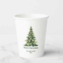水エレガント色メリークリスマスツリー非写真 紙コップ