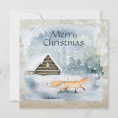 水エレガント色メリークリスマスホリデーカード (正面)