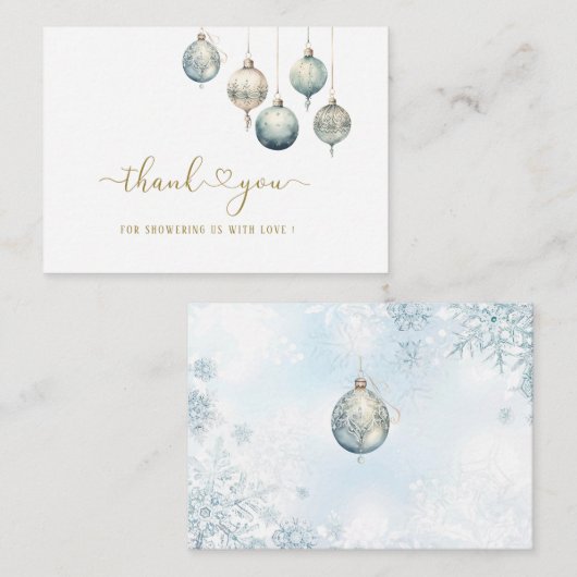 水エレガント色メリークリスマス感謝していユーベビー ノートカード (正面/裏面)