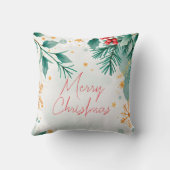 水エレガント色メリークリスマス装飾用クッション クッション (裏面)