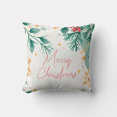 水エレガント色メリークリスマス装飾用クッション クッション (正面)