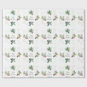 水エレガント色メリークリスマス ラッピングペーパー (フラット)