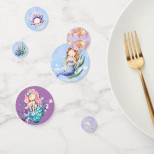 水エレガント色メルメイド誕生日紙吹雪 コンフェッティ