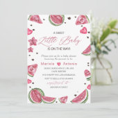 水エレガント色メロン赤ちゃんシャワー 招待状 (スタンド正面)