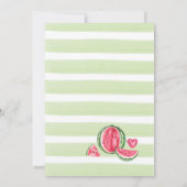 水エレガント色メロン赤ちゃんシャワー 招待状 (裏面)