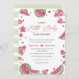 水エレガント色メロン赤ちゃんシャワー 招待状