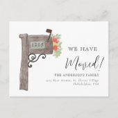 水エレガント色メールボックス新しいホームムービング 案内ポストカード (正面)