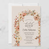 水エレガント色ヤツノフラワーボホー 招待状 (正面)