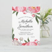 水エレガント色ユダヤフローラ招待状 招待状 (スタンド正面)