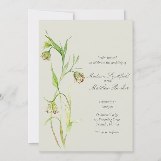 水エレガント色ユリ 招待状 (正面)