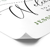 水エレガント色ユーカリのリハーサルディナー ポスター (角)