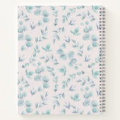 水エレガント色ユーカリパーソナライズされたレシピ ノートブック (裏面)