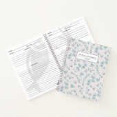 水エレガント色ユーカリパーソナライズされたレシピ ノートブック (内部)