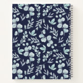 水エレガント色ユーカリパーソナライズされたレシピ ノートブック (裏面)