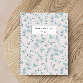 水エレガント色ユーカリパーソナライズされたレシピ ノートブック
