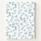 水エレガント色ユーカリパーソナライズされたレシピ ノートブック (裏面)