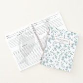 水エレガント色ユーカリパーソナライズされたレシピ ノートブック (内部)