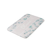 水エレガント色ユーカリパーソナライズされた名 バスマット (アングル)