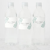 水エレガント色ユーカリパーソナライズされた結婚ス ペットボトルラベル (ボトル)