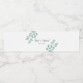 水エレガント色ユーカリパーソナライズされた結婚ス ペットボトルラベル (シングルラベル)