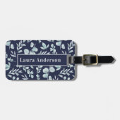 水エレガント色ユーカリパーソナライズされた ラゲッジタグ (正面横)