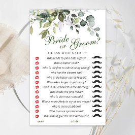 水エレガント色ユーカリブライダルシャワーゲーム