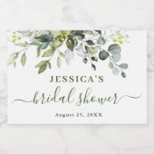 水エレガント色ユーカリブライダルシャワーシャンパ スパークリングワインラベル (シングルラベル)