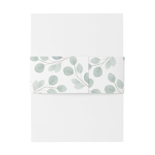 水エレガント色ユーカリプタス結婚枝 招待状ベリーバンド (裏面例)