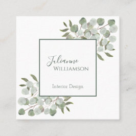 水エレガント色ユーカリプトゥスセージ緑の広場 スクエア名刺