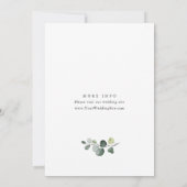 水エレガント色ユーカリプトゥスボヘミアン結婚ズ 招待状 (裏面)
