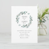 水エレガント色ユーカリリース結婚ズ 招待状 (スタンド正面)