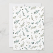 水エレガント色ユーカリリース結婚ズ 招待状 (裏面)