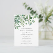 水エレガント色ユーカリ婚約パーティ インビテーションポストカード (スタンド正面)