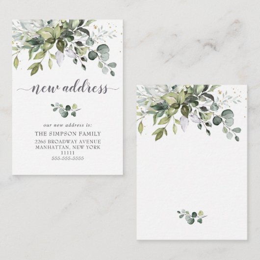 水エレガント色ユーカリ移動発表 エンクロージャーカード (正面/裏面)