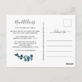 水エレガント色ユーカリ移動発表 ポストカード (裏面)