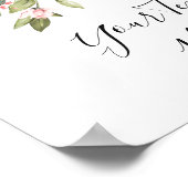 水エレガント色ユーカリ結婚のカスタム徴候 ポスター (角)