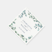水エレガント色ユーカリ結婚ス紙 スタンダードカクテルナプキン (角)