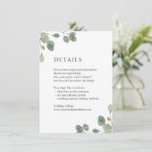 水エレガント色ユーカリ結婚ス詳細 エンクロージャーカード (スタンド正面)