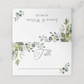 水エレガント色ユーカリ結婚ス プレイスカード (外部開封)