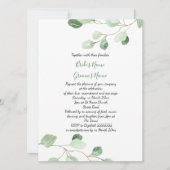 水エレガント色ユーカリ結婚ス 招待状 (正面)