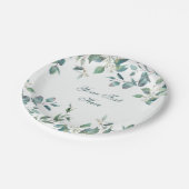 水エレガント色ユーカリ結婚式パーティー ペーパープレート (アングル)
