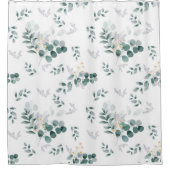 水エレガント色ユーカリ葉 シャワーカーテン (正面)