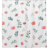 水エレガント色ユーカリ葉 シャワーカーテン (正面)