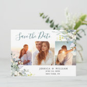 水エレガント色ユーカリ3フォト結婚ズ セーブザデート (スタンド正面)