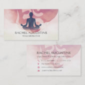 水エレガント色ヨガ瞑想ポーズオムシンボル 名刺 (正面/裏面)