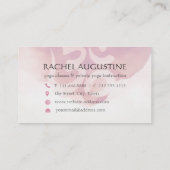 水エレガント色ヨガ瞑想ポーズオムシンボル 名刺 (裏面)